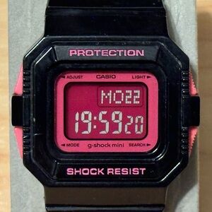 Casio G-Shock Mini GMN-550-1B Pink & Black Square Women's Digital Watch GMN 550